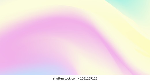 Abstract holographic backdrop 80s, bright colorful background. Trendy colorful holographic wallpaper in pastel neon color design. Hologram textures for web banner, business and promotion. Vector.