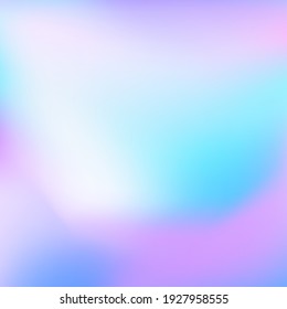 Abstract Holographic background. Blurred mint, purple and white gradient backdrop unicorn colors. Vector illustration for your graphic design, banner, poster