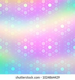 Abstract holographic background. Hologram for design banners, websites. Pastel blurred background with dots. Vector illustration.