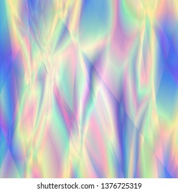 Abstract holographic background with iridescent neon glow effect in style of 1980