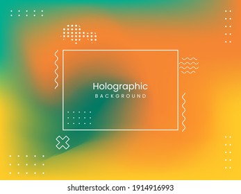 Abstract holographic background with neo memphis elements. with the colors: yellow, green Suitable for posters, social media posts