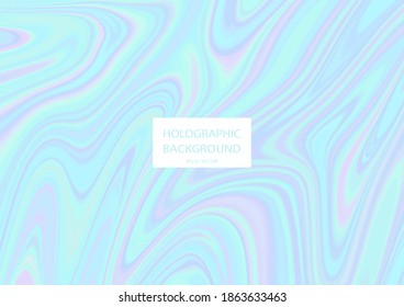 Abstract holographic background with pastel colors. Vector illustration.