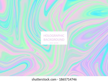 Abstract holographic background with pastel colors. Vector illustration.