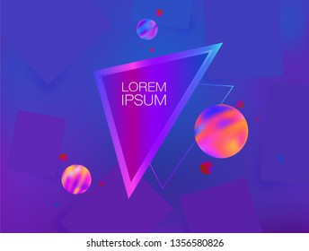 Abstract holographic background. Vaporwave style concept for your design 