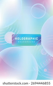 Abstrakter holografischer Blasenstil Farbverlauf vertikaler Hintergrund Vektor in modernem futuristischem Design