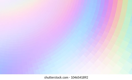 Abstract holographic colors composition with squares. Optical illusion of blur effect. Place for text. Vector EPS10 background for presentation, flyer, poster. Digitally wallpaper. 16 : 9