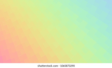 Abstract holographic colors composition with squares. Optical illusion of blur effect. Place for text. Vector EPS10 background for presentation, flyer, poster. Digitally wallpaper. 16 : 9