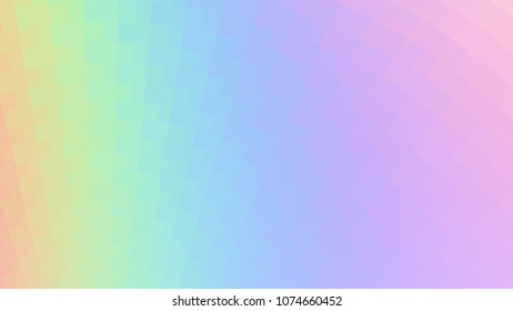 Abstract holographic colors composition with squares. Optical illusion of blur effect. Place for text. Vector EPS10 background for presentation, flyer, poster. Digitally wallpaper. 16 : 9