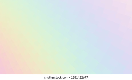 Abstract holographic colors composition with squares. Optical illusion of blur effect. Place for text. Vector EPS10 background for presentation, flyer, poster. Digitally wallpaper. 16 : 9