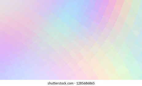 Abstract holographic colors composition with squares. Optical illusion of blur effect. Place for text. Vector EPS10 with transparency. Background for presentation, flyer, poster. Digitally wallpaper.