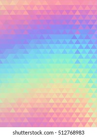 Abstract holographic geometric vector background. 80s and 90s fashion design. Hologram vibrant style, trend art poster. Holography futuristic template. Shiny effect for vibrant banner