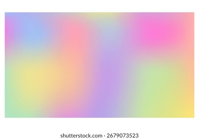 Abstract Holographic Gradient Background with Soft Pastel Rainbow Colors and Dreamy Blur Effect