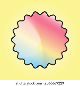 Abstract Holographic Gradient Starburst Shape Graphic. Suitable for Advertisement such as Discount Label