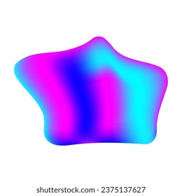 Abstract holographic iridescent fluid bubble form. Vector illustration isolated on white background