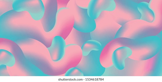 Abstract holographic liquid background with gradient colors. Vector illustration eps 10. Trendy design decoration.