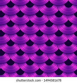 Abstract holographic mermaid tail seamless pattern. Fish skin magic gradient background. Print design for textile, posters, cards, wrapping paper, etc. Vector wallpaper. 