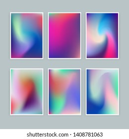 Abstract holographic minimal vector background for posters, covers, ect. Vivid vibrant pastel blurs, texture of iridescent rosy surface.
