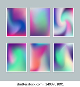 Abstract holographic minimal vector background for posters, covers, ect. Vivid vibrant pastel blurs, texture of iridescent rosy surface.