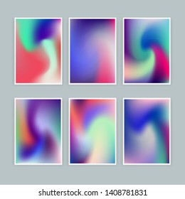 Abstract holographic minimal vector background for posters, covers, ect. Vivid vibrant pastel blurs, texture of iridescent rosy surface.