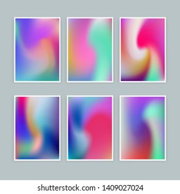Abstract holographic minimal vector background for posters, covers, ect. Vivid vibrant pastel blurs, texture of iridescent rosy surface.