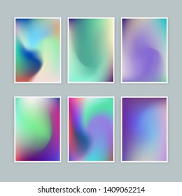 Abstract holographic minimal vector background for posters, covers, ect. Vivid vibrant pastel blurs, texture of iridescent rosy surface.