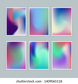 Abstract holographic minimal vector background for posters, covers, ect. Vivid vibrant pastel blurs, texture of iridescent rosy surface.