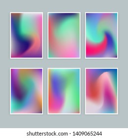 Abstract holographic minimal vector background for posters, covers, ect. Vivid vibrant pastel blurs, texture of iridescent rosy surface.