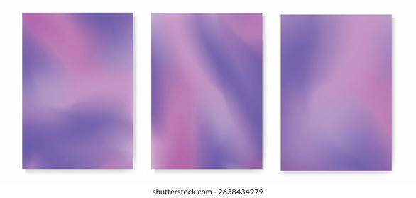 Abstract holographic pastel pink purple gradient background for cover, poster, wallpaper, web design. Hologram backdrop, smooth texture
