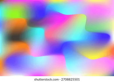 Fondo Abstractas del gradiente del arco iris holográfico con colores vibrantes y diseño que fluye soñador