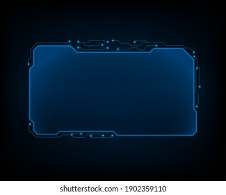 Abstract Holographic Screen Frame Template Circuit Background Illustration