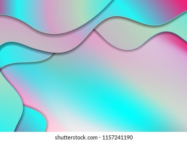 Resumen del fondo ondulado holográfico de gradiente suave. Diseño de moda vectorial