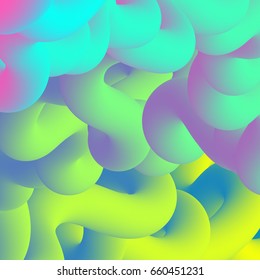 abstract holographic twisted tubes. vector background