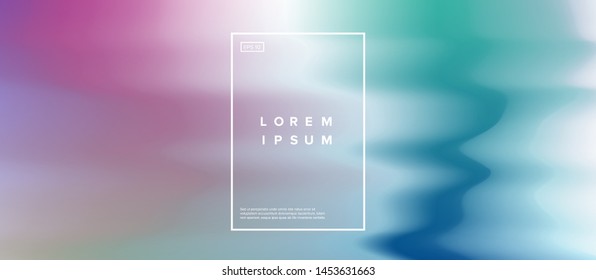 Abstract holographic vector background with colorful riffles and stains. Surreal psychedelic illustration in vaporwave/ glitch art style.