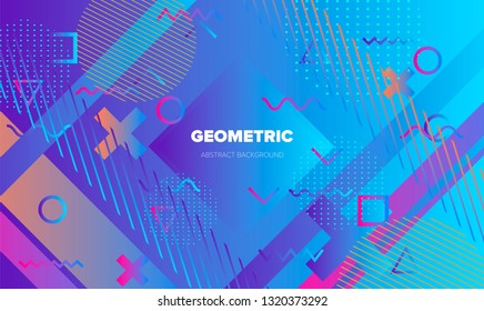 Abstract holographic vector background. Neo memphis, Pop art style.