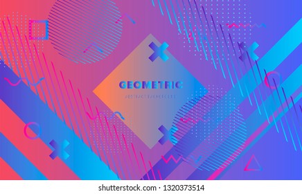 Abstract holographic vector background. Neo memphis, Pop art style.