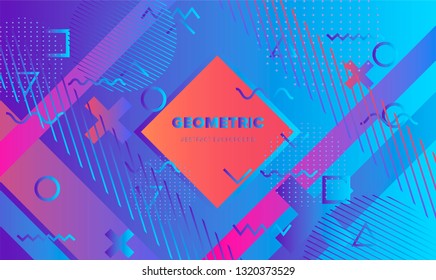 Abstract holographic vector background. Neo memphis, Pop art style.