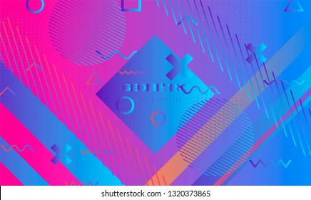 Abstract holographic vector background. Neo memphis, Pop art style.