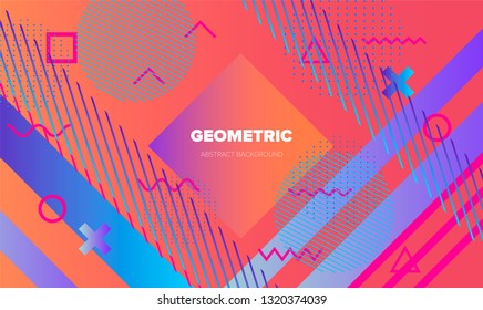 Abstract holographic vector background. Neo memphis, Pop art style.