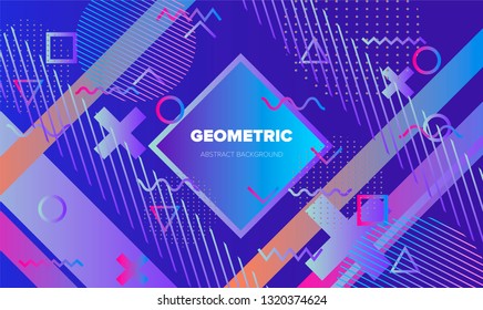 Abstract holographic vector background. Neo memphis, Pop art style.
