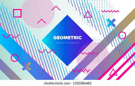 Abstract holographic vector background. Neo memphis, Pop art style.