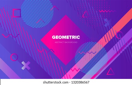 Abstract holographic vector background. Neo memphis, Pop art style.