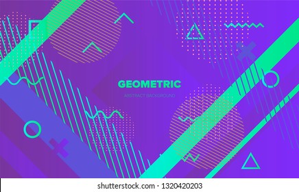 Abstract holographic vector background. Neo memphis, Pop art style.