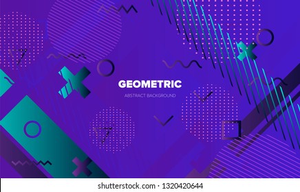 Abstract holographic vector background. Neo memphis, Pop art style.