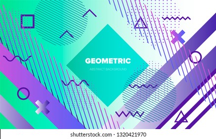 Abstract holographic vector background. Neo memphis, Pop art style.