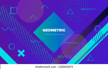 Abstract holographic vector background. Neo memphis, Pop art style.