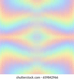 Vector holográfico abstracto de fondo transparente. Patrón vibrante de efecto metálico. Textura de fondo holograma con triangular. Papel mural de repetición geométrica