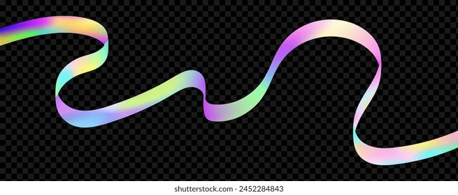 Abstract  holographic wave.Flow iridescent fluid.Dynamic spectrum ribbon.