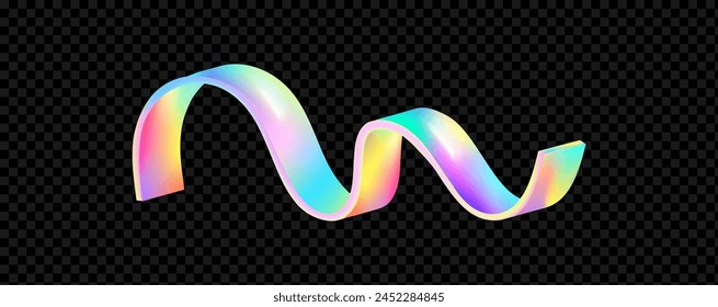Abstract  holographic wave.Flow iridescent fluid.Dynamic spectrum ribbon.