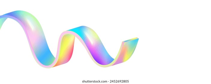 Abstract  holographic wave.Flow iridescent fluid.Dynamic spectrum ribbon.