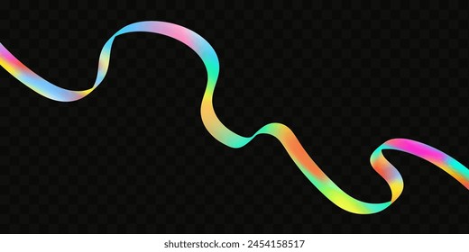 Abstract  holographic wave.Flow iridescent fluid.Dynamic spectrum ribbon.